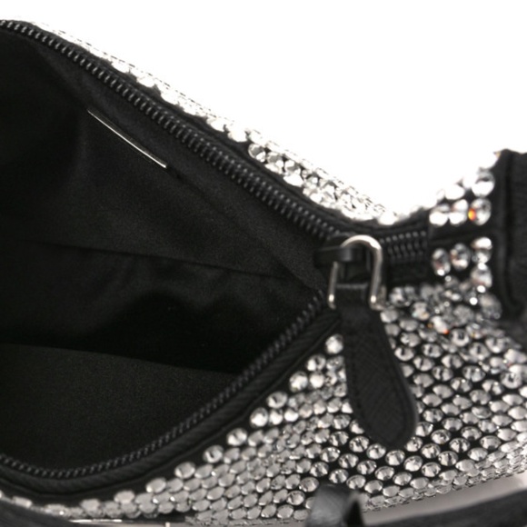 Authentic PRADA Satin Crystal Mini Re-Edition 2000 Bag Cristal - Picture 4 of 8